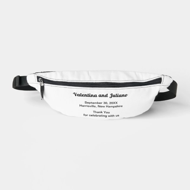 Black and White Wedding Fanny Pack (Front)