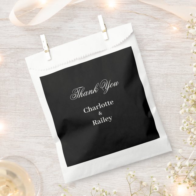 Black and White Wedding Favour Bags (Clipped)