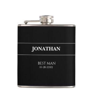 Black and White Wedding Flask