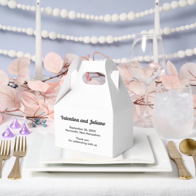 Black and White Wedding Gable Favor Boxes (Wedding)