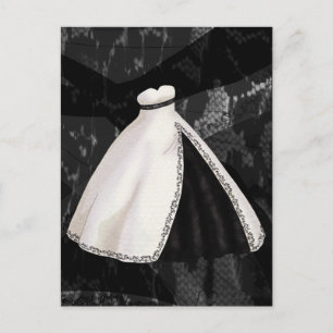 Black and White Wedding Gown Postcard