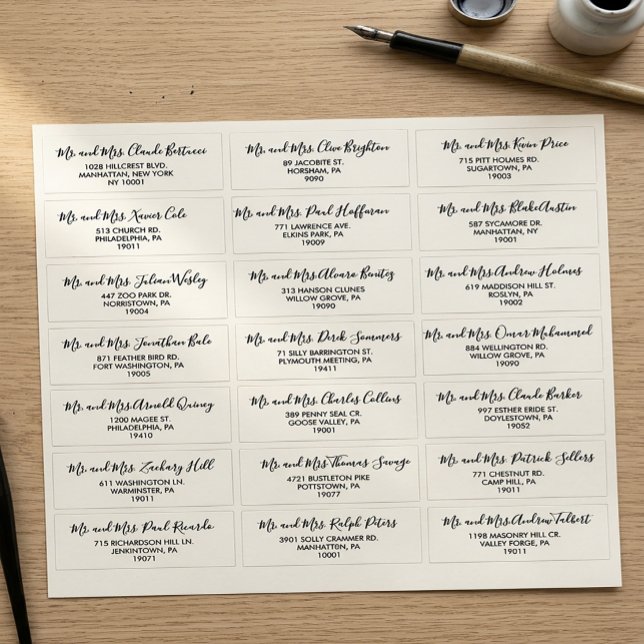 Black and White Wedding Guest Address Label (Creator Uploaded)