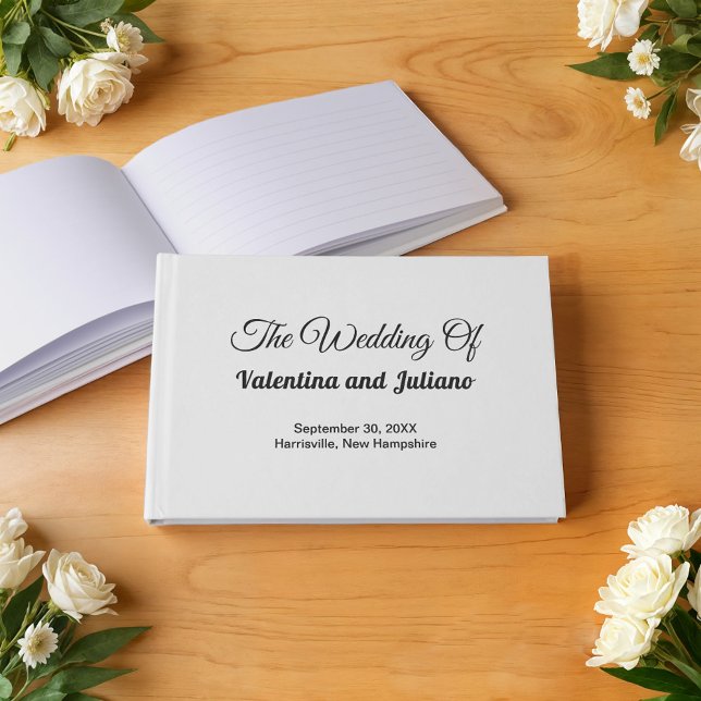 Black and White Wedding Guest Book (Typography style black and white wedding guest book)
