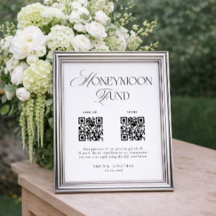 Black and White Wedding Honeymoon Fund  Poster