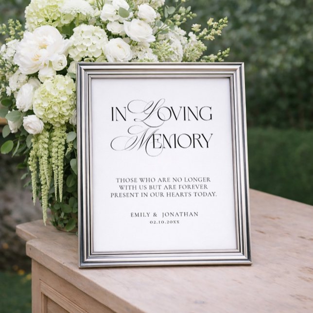Black and White Wedding In Loving Memory  Poster (Creator Uploaded)