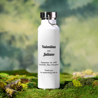 Black and White Wedding Insulated Water Bottle