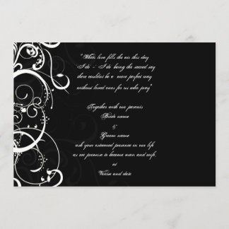 Black and white wedding invitation