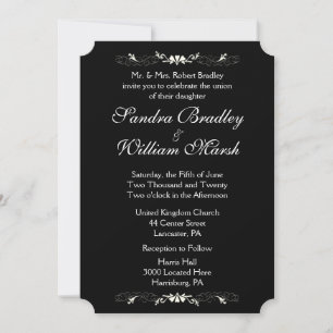 Black and White Wedding Invitation