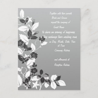 Black and White Wedding Invitation Postcard