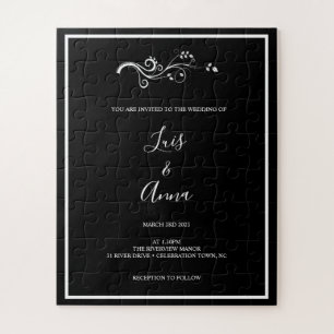 Black and White Wedding Invitation Puzzle