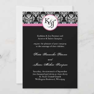 Black and White Wedding Invitation Template