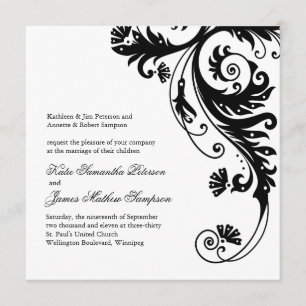 Black and White Wedding Invitations