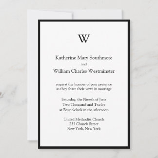 Black And White Wedding Invitations