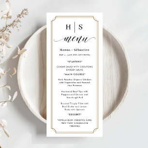 Black and White Wedding Menu