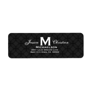Black and White Wedding Monogram M Personalised 01