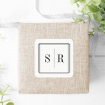 Black and White Wedding Monogram Square Sticker<br><div class="desc">Classic and elegant wedding monogram stickers are perfect for sealing your invitation envelopes,  favours and more. Chic and simple design features your initials,  monogram or duogram framed by a thin geometric border in classic black. Designed to coordinate with our Timeless wedding collection.</div>