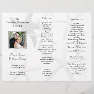 Black and White Wedding Photo Tri-Fold Program