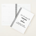 Black and White Wedding Planner<br><div class="desc">A planner with black text and white cover for couples or hosts seeking a classic and timeless color combination that can complement various wedding themes. It is also suitable for those who prefer a text based design without background elements for readability. The black text contrasting against the white cover also...</div>