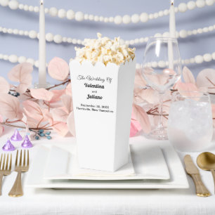 Black and White Wedding Popcorn Favor Box
