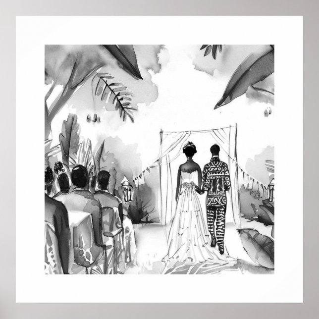 Black and White Wedding Poster (Front)