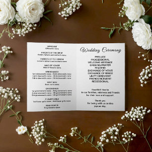 Black and White Wedding Program Programme