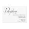 Black and White Wedding Reception Details Card