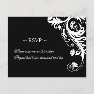 Black and White Wedding Reply Cards