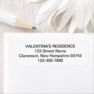Black and White Wedding Return Address Label