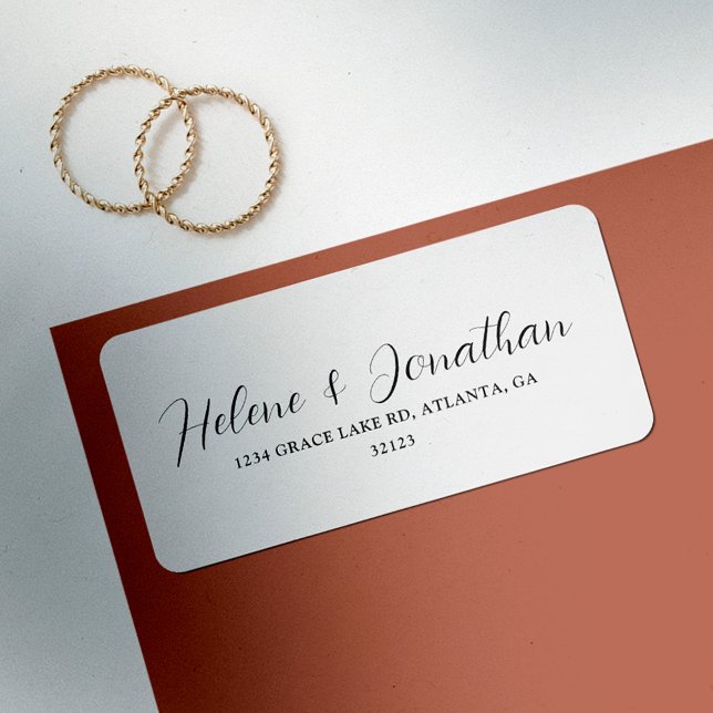 Black And White Wedding Return Address Label (Creator Uploaded)