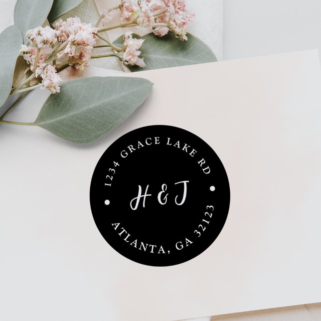 Black And White Wedding Return Address Label (Creator Uploaded)