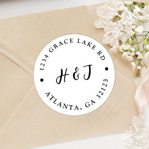 Black And White Wedding Return Address Label