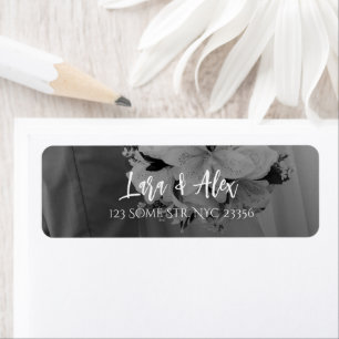 Black and White Wedding Return Address Label