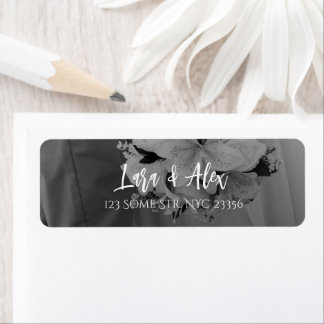 Black and White Wedding Return Address Label