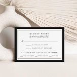 Black and White Wedding RSVP Card w/ Meal Choice<br><div class="desc">Designed to coordinate with our Color Border wedding invitation collections, this simple and chic wedding response card features a double border of classic black on a crisp white card, with elegant block and script lettering. Space is included for your menu choices so guests can indicate their meal or entree option....</div>