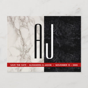 Black and White Wedding Save The Date Card