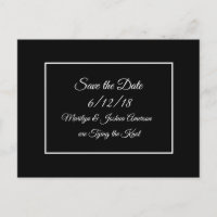 Black and White Wedding Save the Date Postcards
