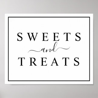 Black and White Wedding Sweets & Treats Sign