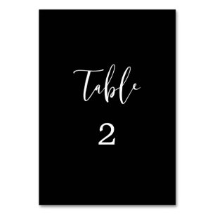 Black and White Wedding Table Card
