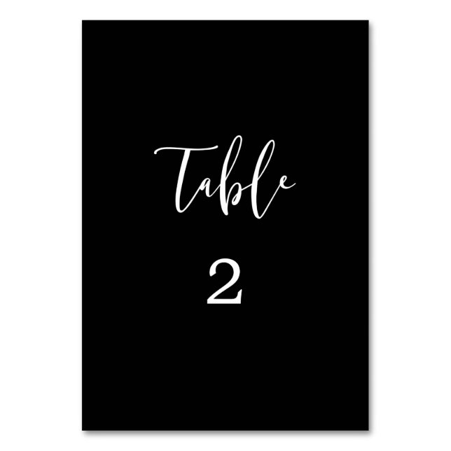 Black and White Wedding Table Card (Front)