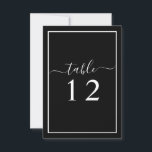 Black and White Wedding Table Number Card<br><div class="desc">I take pride in all my designs, If you have any questions, want custom changes made to the design, or want coordinating items to match & need me to create it, please contact Megan with Emma Sue Bow-tique directly at megan@emmasuebowtique.com . Zazzle is now offering digital files, however if you...</div>