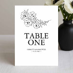 Black and White Wedding Table Number Cards<br><div class="desc">Guide your guests with style using these wedding table cards designed with a timeless black and white wedding theme. Featuring elegant anemone floral line art, these table number wedding cards combine simplicity with sophistication to complement both classic and modern receptions. Easily personalise the custom template fields with your table numbers...</div>