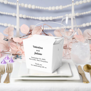 Black and White Wedding Take Out Favor Boxes