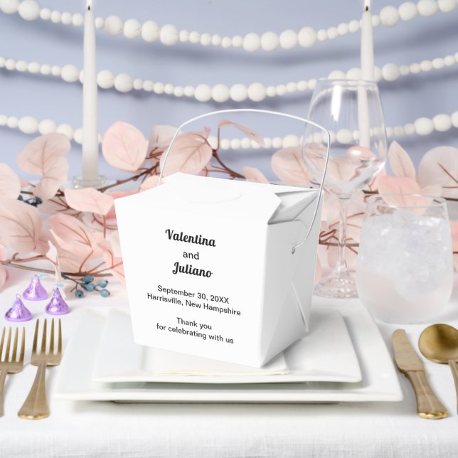 Black and White Wedding Take Out Favor Boxes (Wedding)