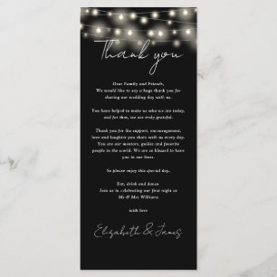 Black And White Wedding Thank You Place Card