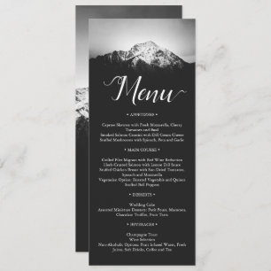 Black and white wedding under the mountains menu