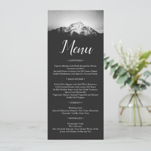 Black and white wedding under the mountains menu