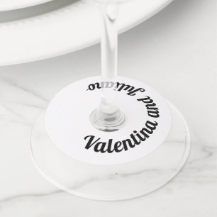 Black and White Wedding Wine Glass Tags