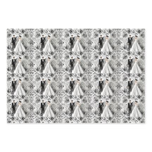 Black and white wedding wrapping paper