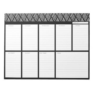 Black and White Weekly Desk Planner Notepad