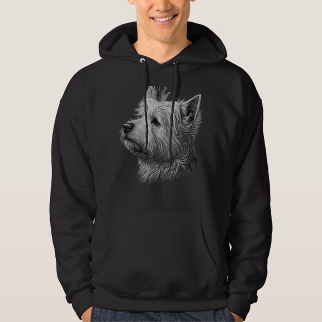 Black and White West Highland White Terrier Dog Cr Hoodie (Front)